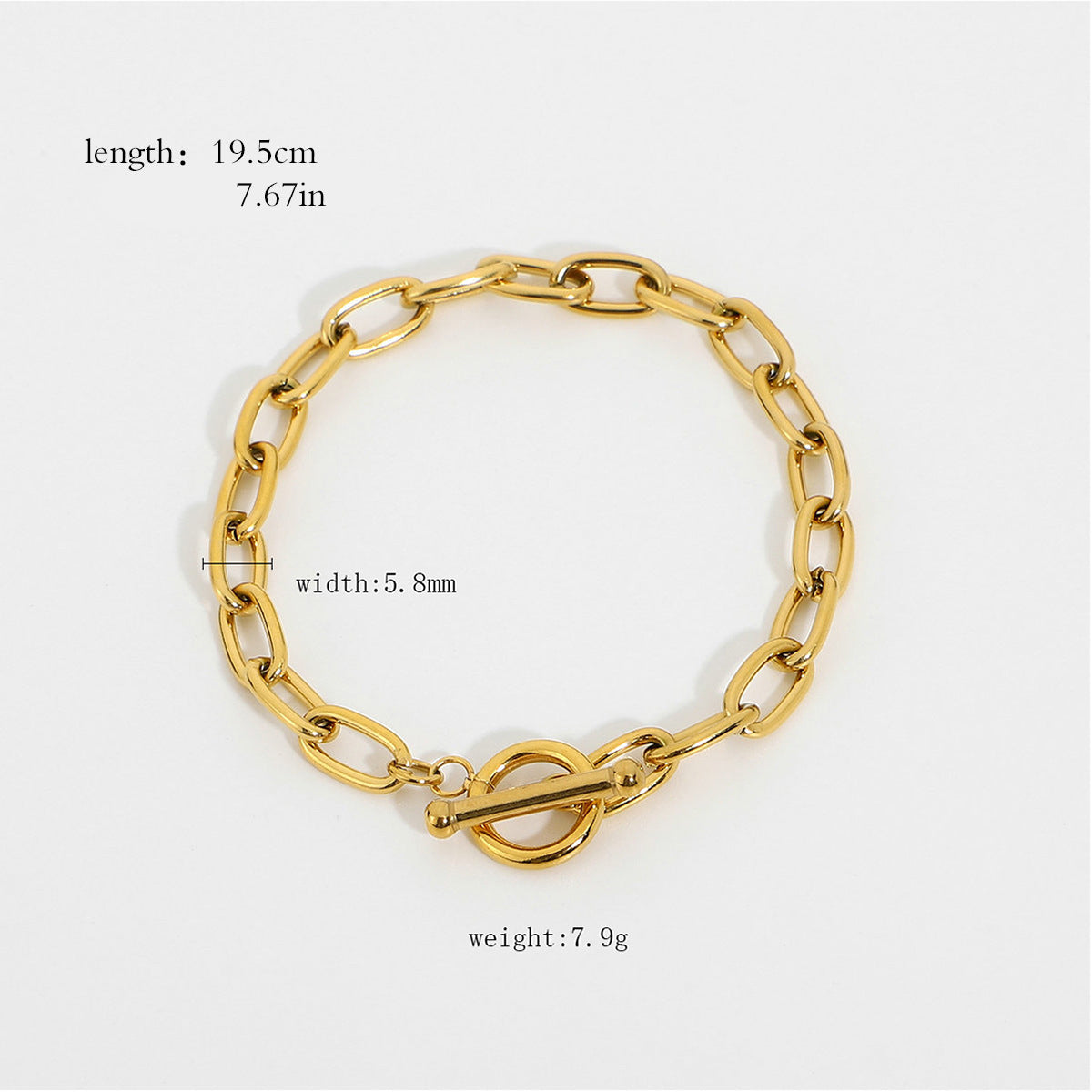 Bracelet Chaîne Cubaine en Acier Inoxydable    Bijou Unisexe