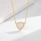 Parure Bijoux Femme Dorée – Collier, Bracelet & Bague avec Pierre Nacrée Triangle