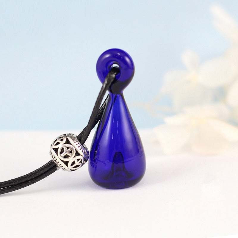Collier diffuseur d'huiles essentielles en verre  Pendentif parfum élégant | Bijou bien-être & cadeau original