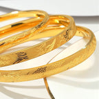 Bracelet Luxe Rigide Motifs Orientaux Gravés