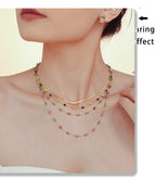 Colliers Fins en Acier Doré – Chaîne Serpent & Pierres Naturelles (4 Variantes) Hypoallergéniques