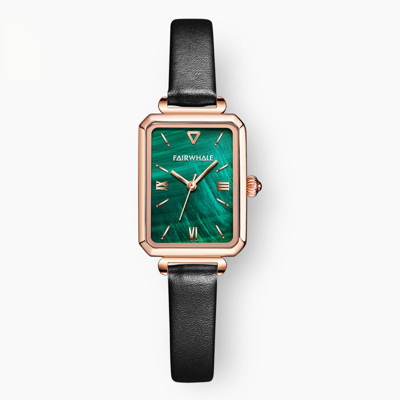 Montre Femme FAIRWHALE Étanche  Élégance Rétro & Cadran Vert