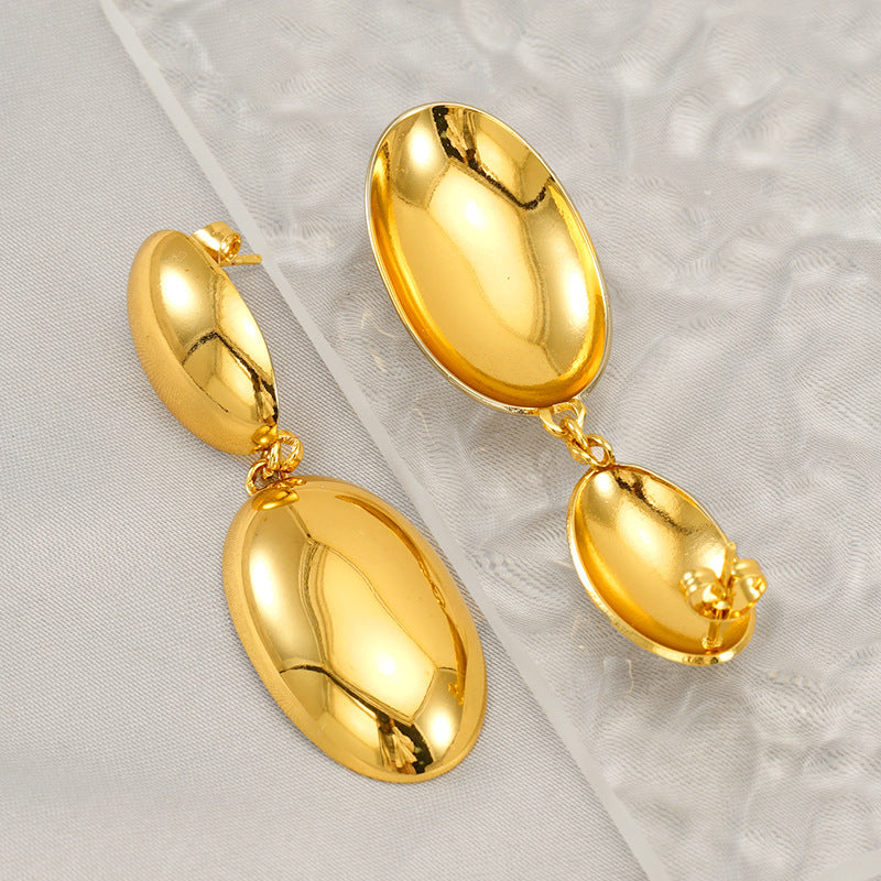 Boucles doreilles Lys d'Or  Acier inoxydable plaqué or 18K, design rétro français