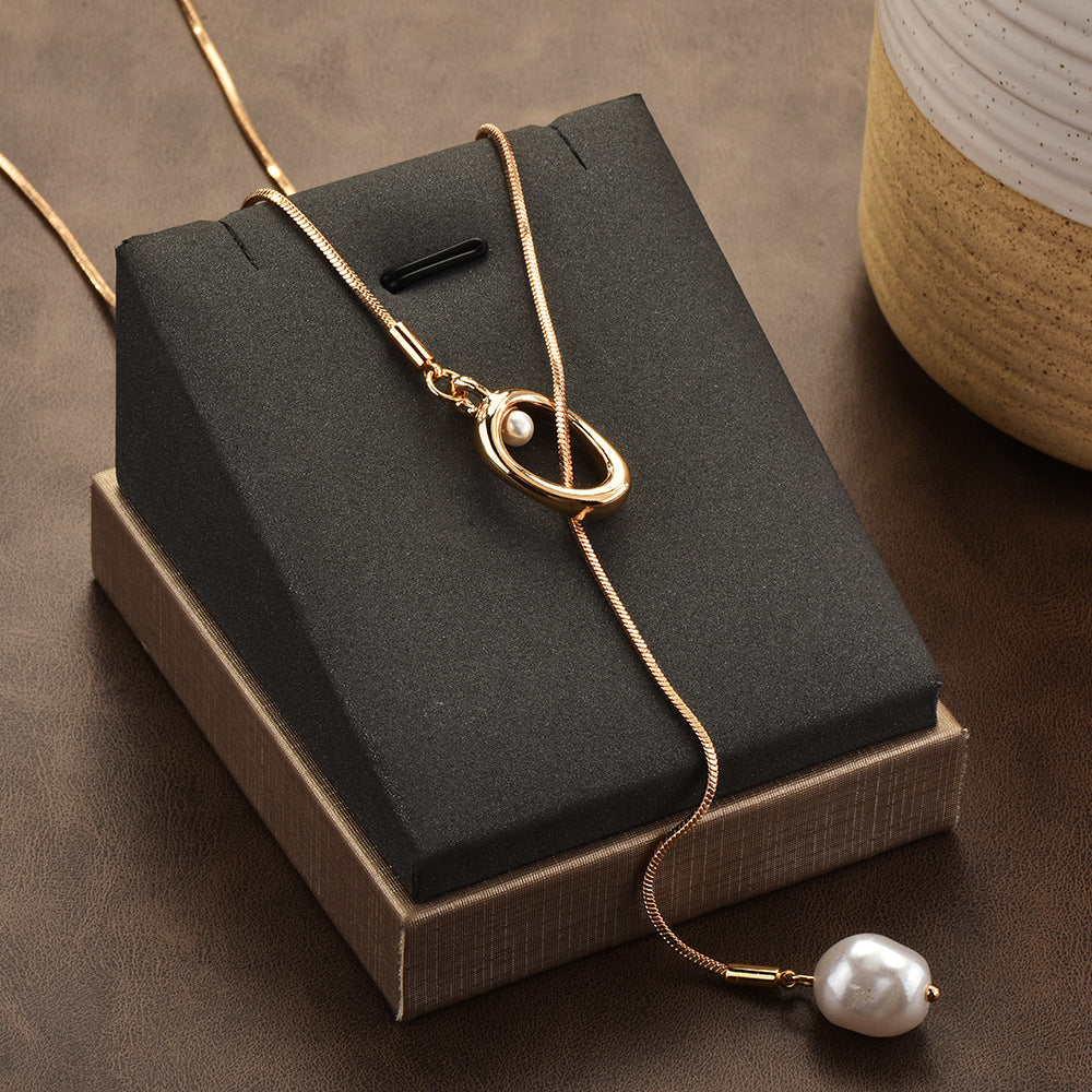 Sautoir Lariat Fin à Perle  Chaîne Longue Réglable Élégance