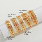 Bracelet Manchette Doré Ajouré Femme – Acier Inoxydable, Différents Modèles