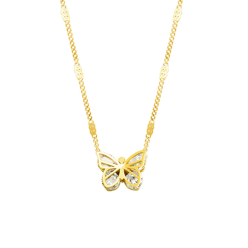 Collier Papillon Doré en Acier  Élégance & Raffinement