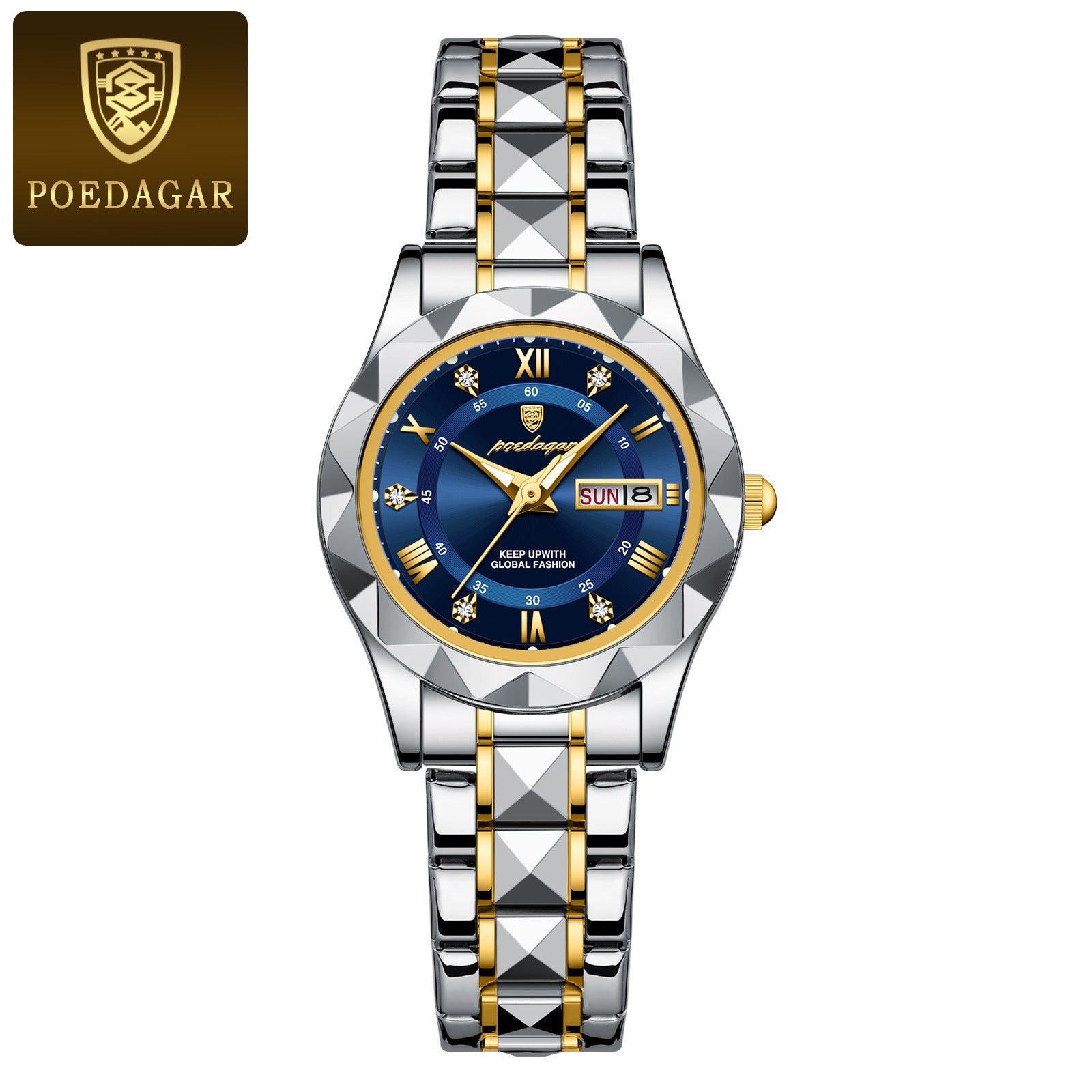 Montre Femme Suisse Étanche  POEDAGAR 306 Double Calendrier Quartz Lumineux