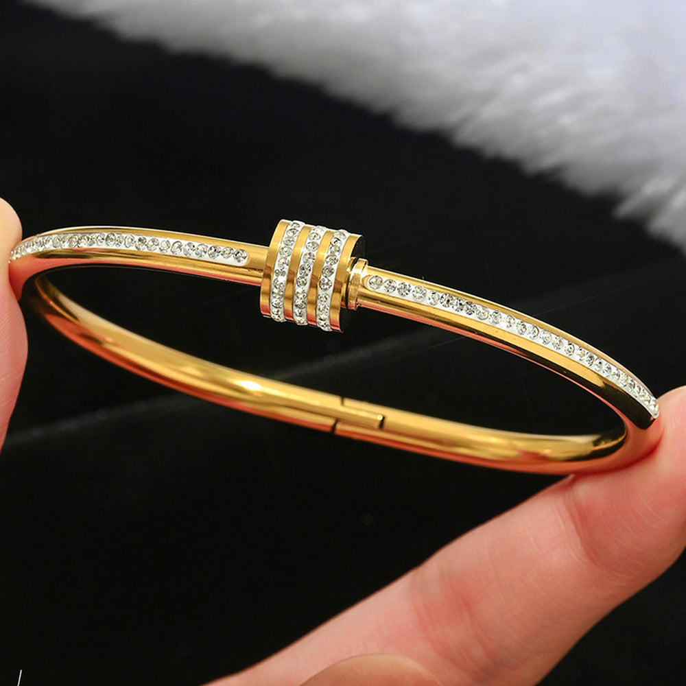 Bracelets Mode Chic  Acier Inoxydable Plaqué Or/Argent