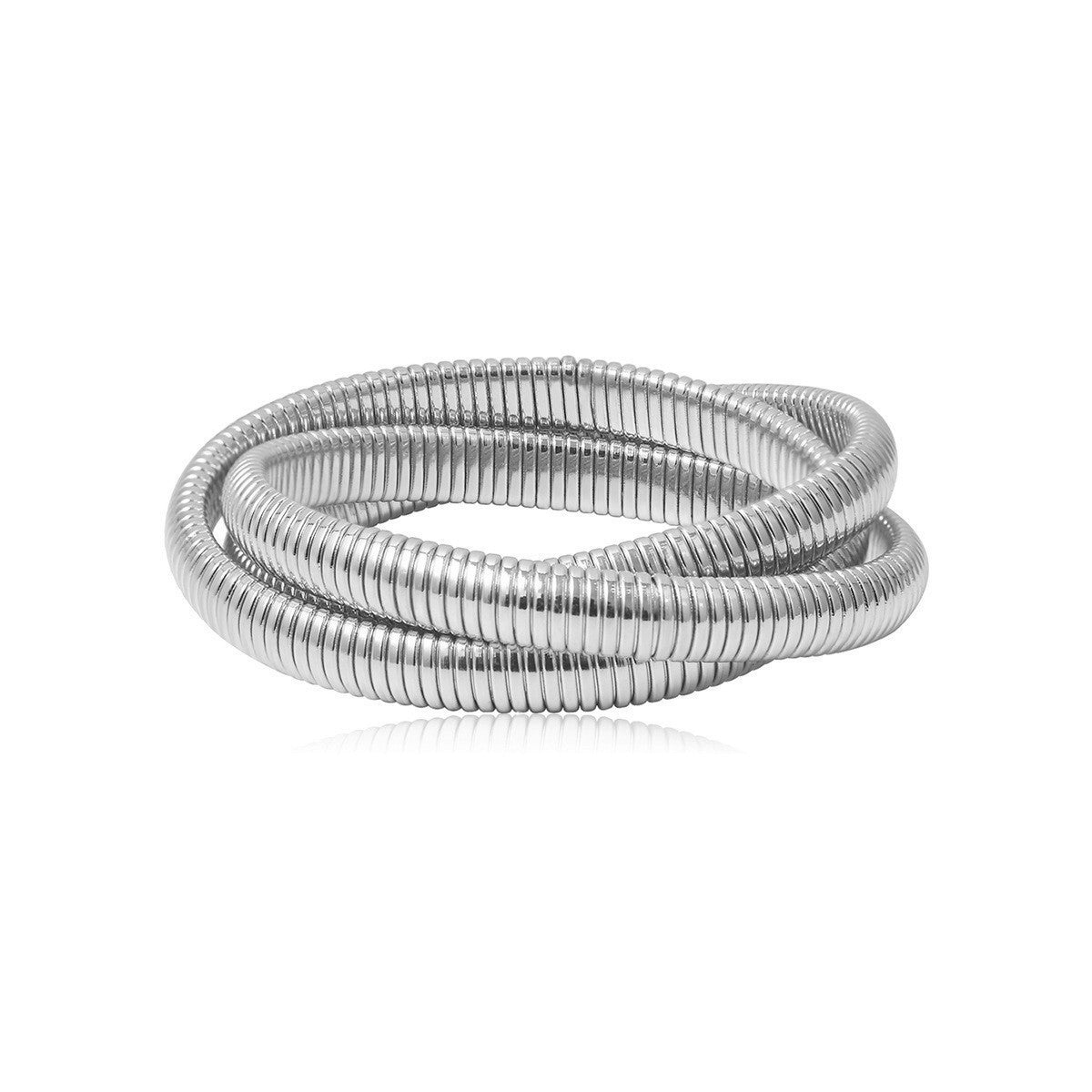Bracelet Jonc Triple Tour Doré – Style Punk Chic Femme