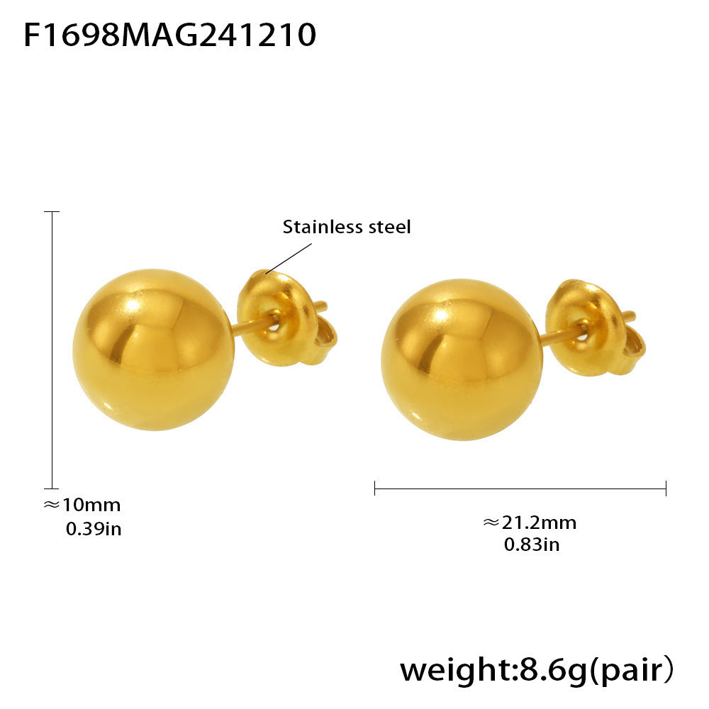 Boucles doreilles dorées C-shape en acier inoxydable  Plaqué or 18K (41,5 mm)