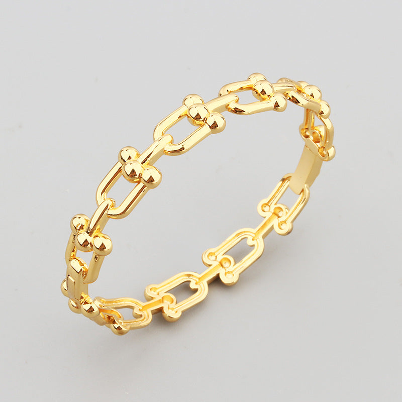 Bracelet Maillons Élégant – Acier Inoxydable Doré Tendance