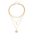 Collier superposé Soleil & Lune