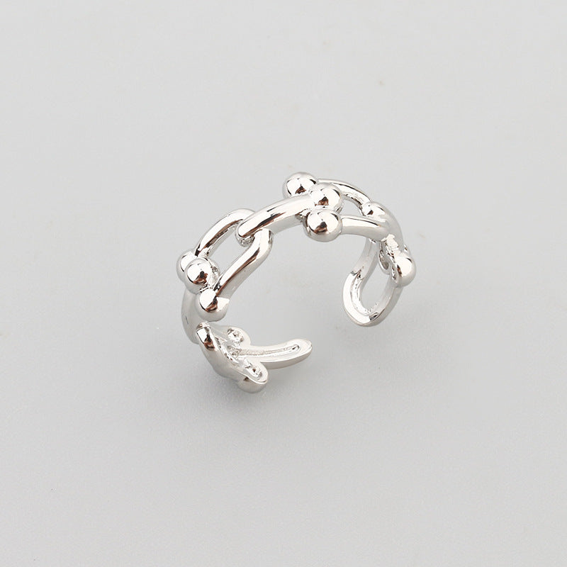 Bague Maillons Élégante – Acier Inoxydable Doré ou Argentée Tendance