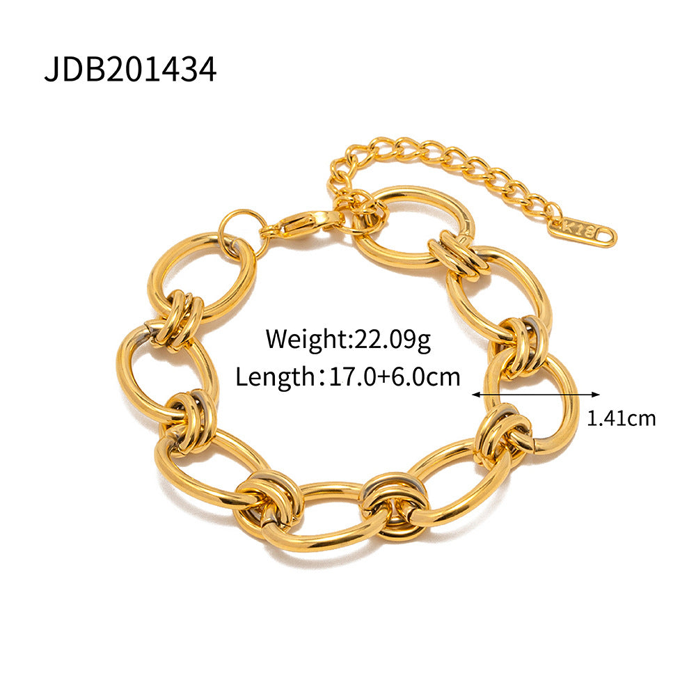 Bracelet Cercle XXL en Acier Inoxydable Doré  Design Élégant & Moderne  Bijou Unisexe