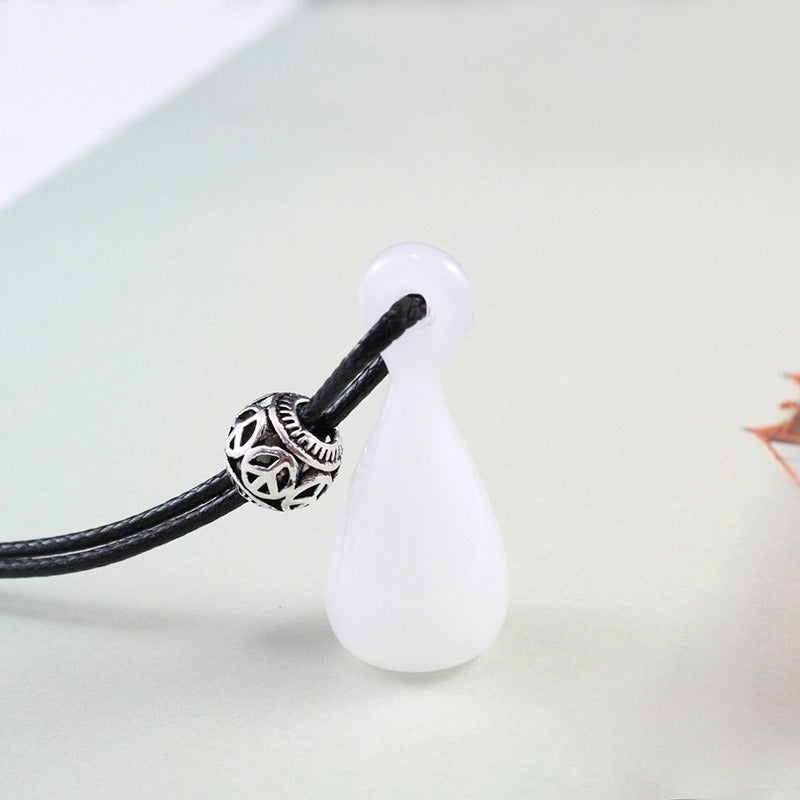 Collier diffuseur d'huiles essentielles en verre  Pendentif parfum élégant | Bijou bien-être & cadeau original