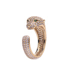 Bracelet Panthère Femme – Manchette Sertie de Zircons en Acier Inoxydable Doré, Argenté ou Or Rose