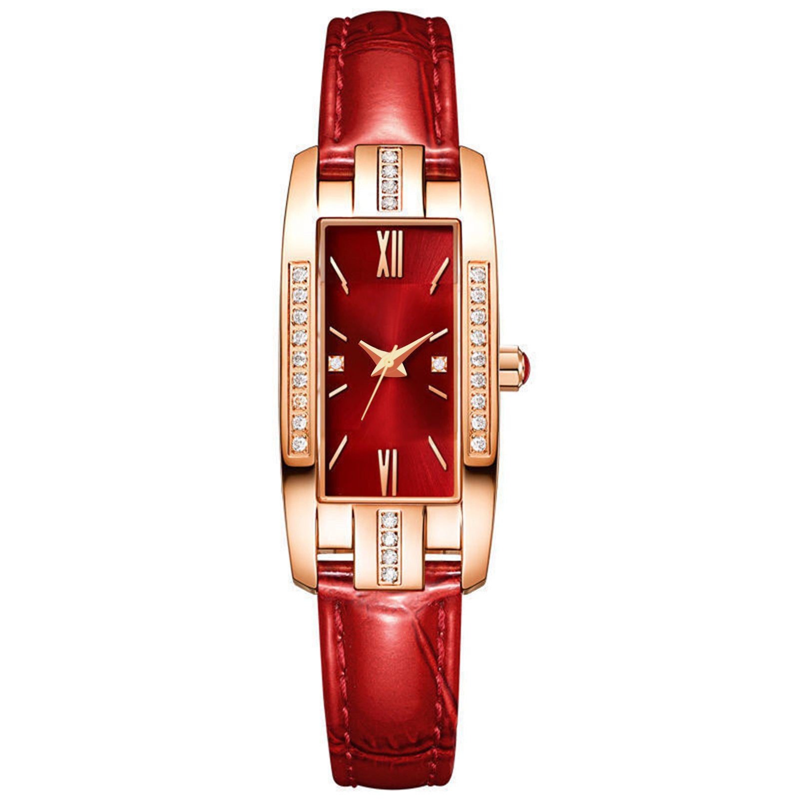 Montre Femme Vintage Rectangulaire  Quartz Mode avec Strass Description