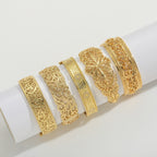 Bracelet Manchette Doré Ajouré Femme – Acier Inoxydable, Différents Modèles