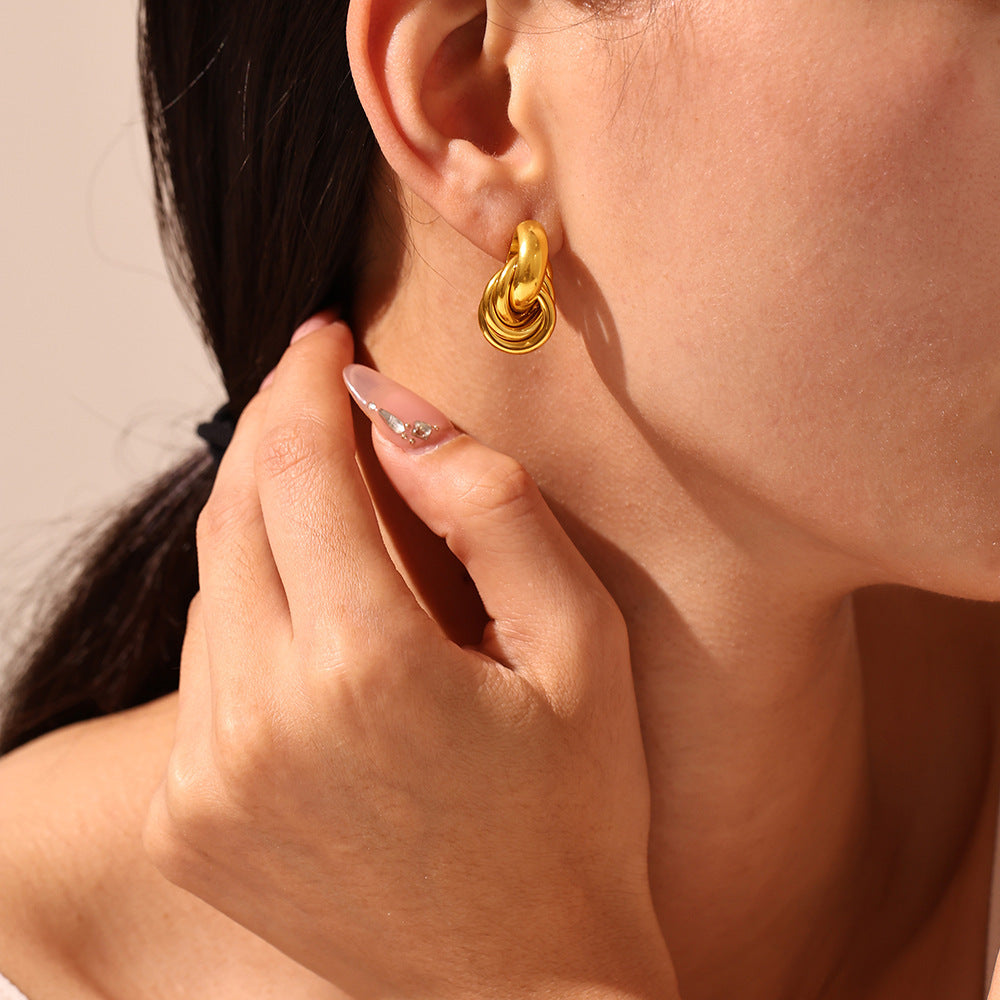 Boucles d’oreilles nœud torsadé Doré ou Argenté