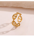 Bague en acier inoxydable Dorée à l'Or fin