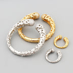 Bague Femme en Acier Inoxydable – Anneau Tressé Ajustable avec Embouts Pavés de Zircons, Doré ou Argenté