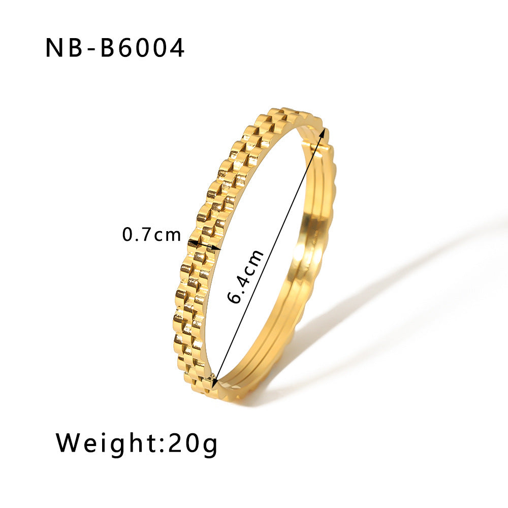 Bracelets Joncs Dorés en Acier Inoxydable