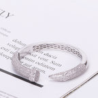 Bracelet Large Clou Acie doré à l'or fin serti de zircon