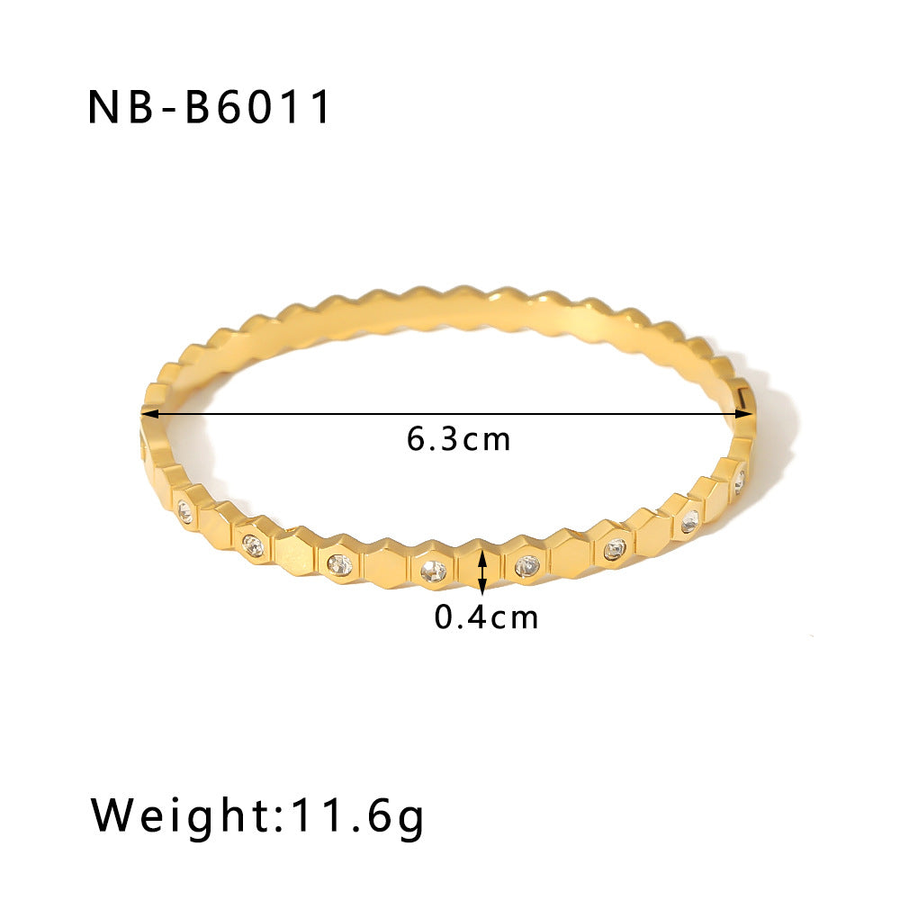 Bracelets Joncs Dorés en Acier Inoxydable
