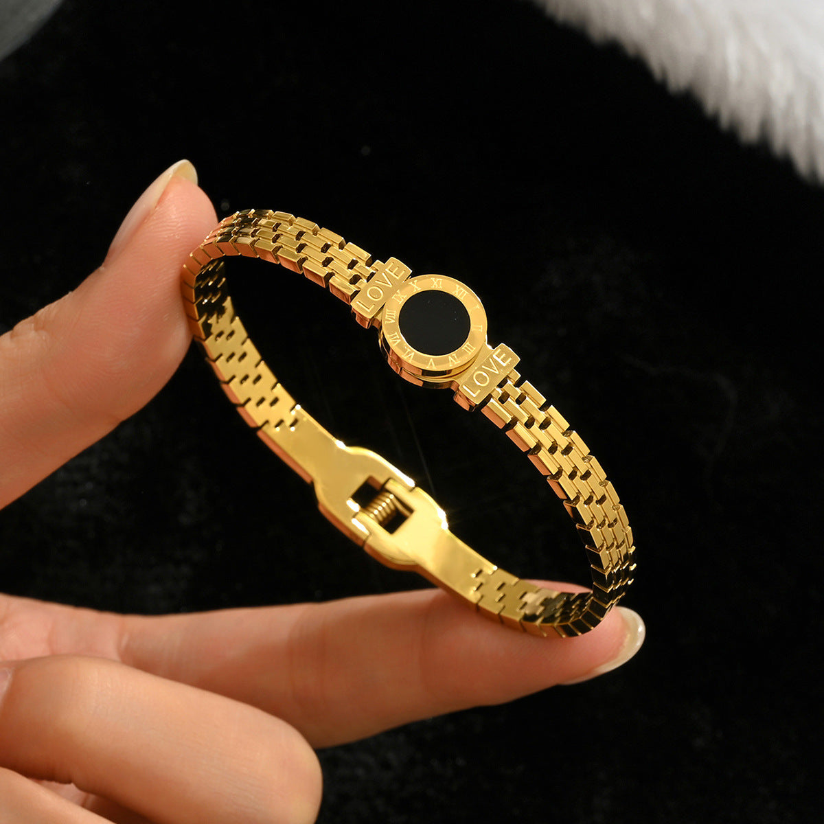 Bracelets Mode Chic  Acier Inoxydable Plaqué Or