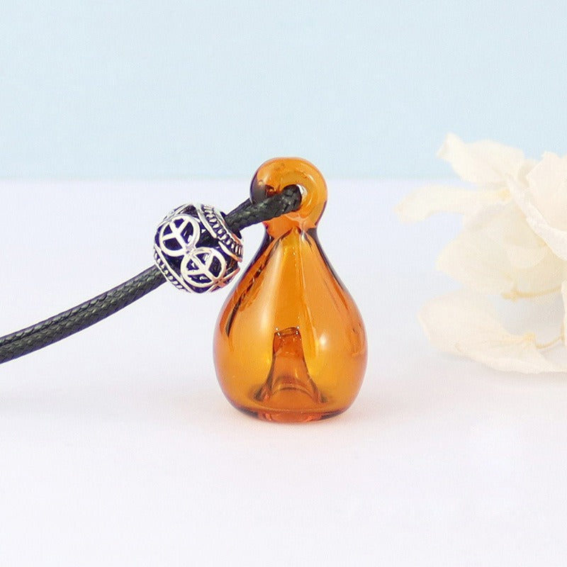 Collier diffuseur d'huiles essentielles en verre  Pendentif parfum élégant | Bijou bien-être & cadeau original