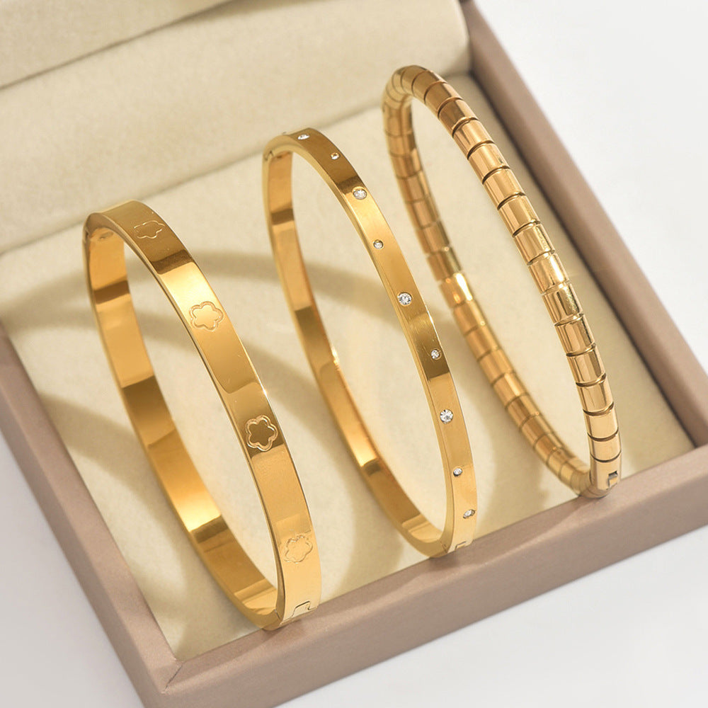 Bracelets Mode Chic  Acier Inoxydable Plaqué Or/Argent