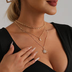 Collier superposé Soleil & Lune