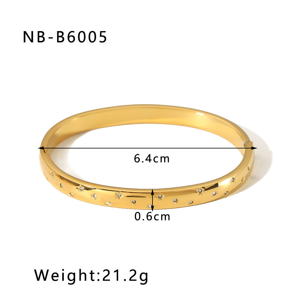 Bracelets Joncs Dorés en Acier Inoxydable