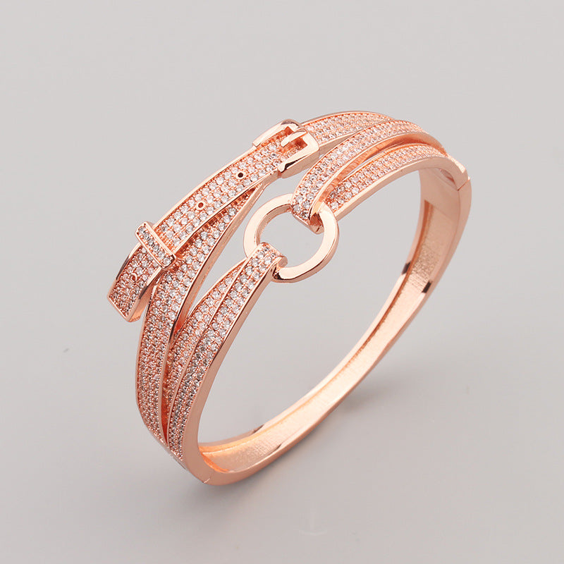 Bijou Femme Luxe Léger – Bracelet Ceinture Doré avec Cristaux