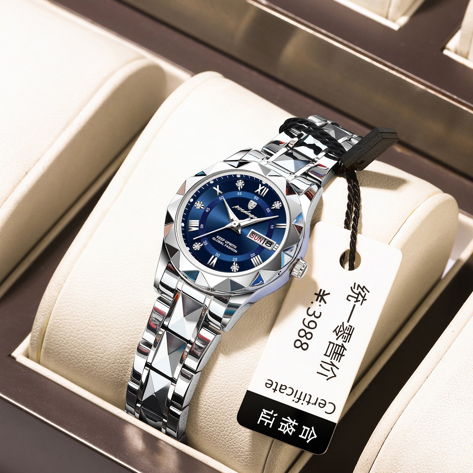 Montre Femme Suisse Étanche  POEDAGAR 306 Double Calendrier Quartz Lumineux