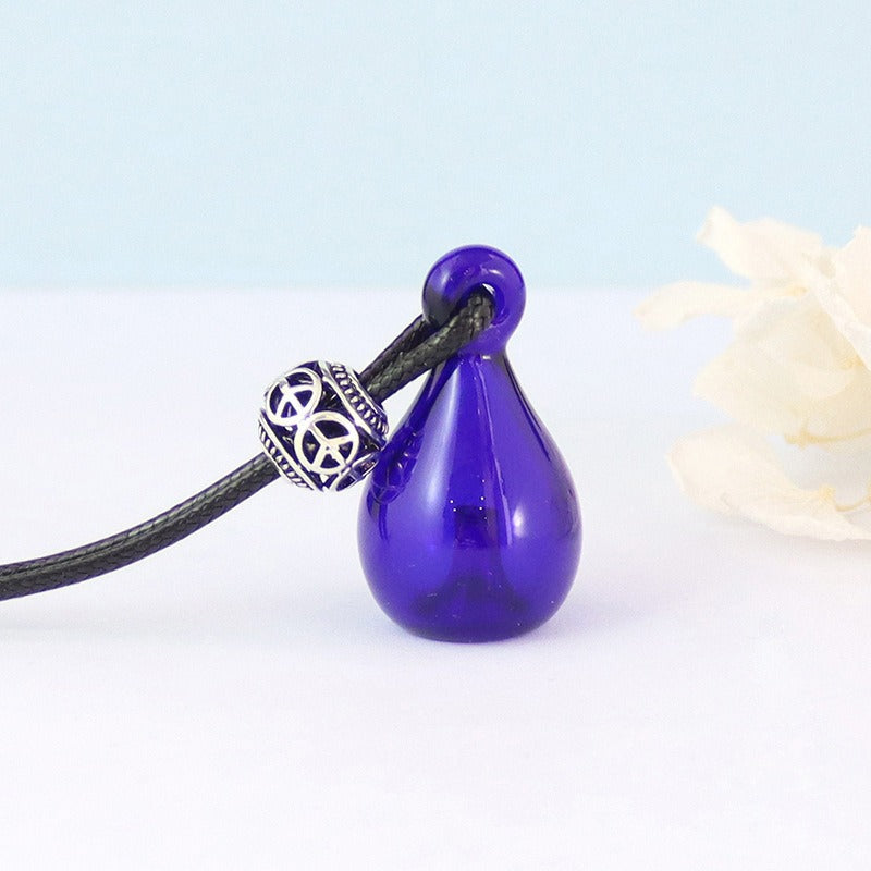 Collier diffuseur d'huiles essentielles en verre  Pendentif parfum élégant | Bijou bien-être & cadeau original