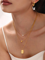 Collier Double Rang Perle & Étoile – Acier Argenté ou Doré Hypoallergénique