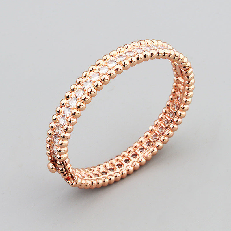 Bracelet femme en acier inoxydable avec zircons étincelants – Élégance et raffinement