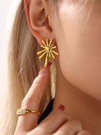 Boucles dOreilles Miri Sunray  Acier Inoxydable Plaqué Or 18K