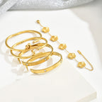 Lot de 5 Bracelets Mode Chic  Acier Inoxydable Plaqué Or/Argent