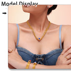 Collier & Bracelet – Chaînes Multi-rangs  Acier Plaqué Or & Strass –