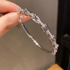 Bracelet Femme en Acier Inoxydable – Plaqué Or 18K avec Zircons Étincelants