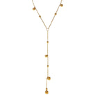 Collier long femme en acier   Chaîne gouttes multiples dorée ou argentée, style chic et tendance 18K