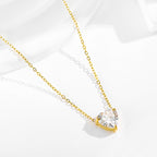 Parure Bijoux Femme  Collier, Bracelet & Boucles Cœur Zircon Doré 18K (Ensemble ou Séparés)