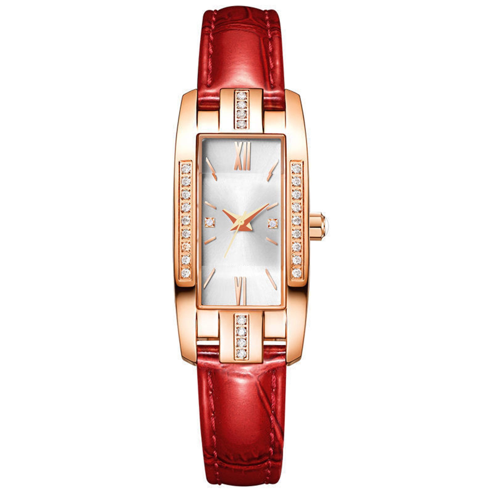 Montre Femme Vintage Rectangulaire  Quartz Mode avec Strass Description