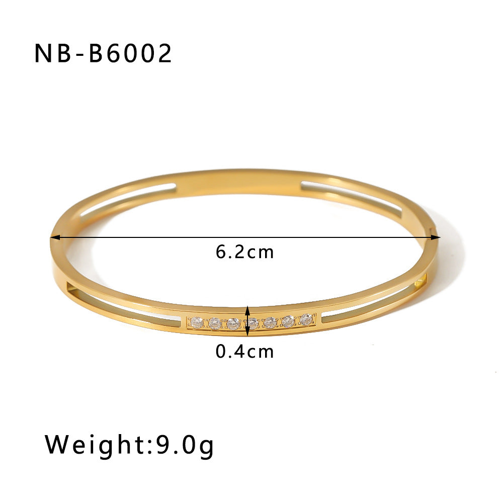 Bracelets Joncs Dorés en Acier Inoxydable
