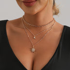 Collier superposé Soleil & Lune