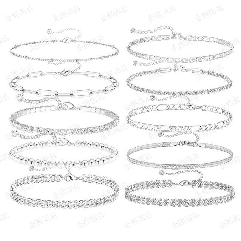 bracelets dorés en acier inoxydable  Chaînes délicates et tendance | Bijoux femme élégants | Cadeau mode polyvalent