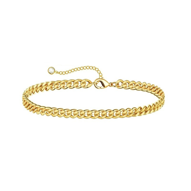 bracelets dorés en acier inoxydable  Chaînes délicates et tendance | Bijoux femme élégants | Cadeau mode polyvalent