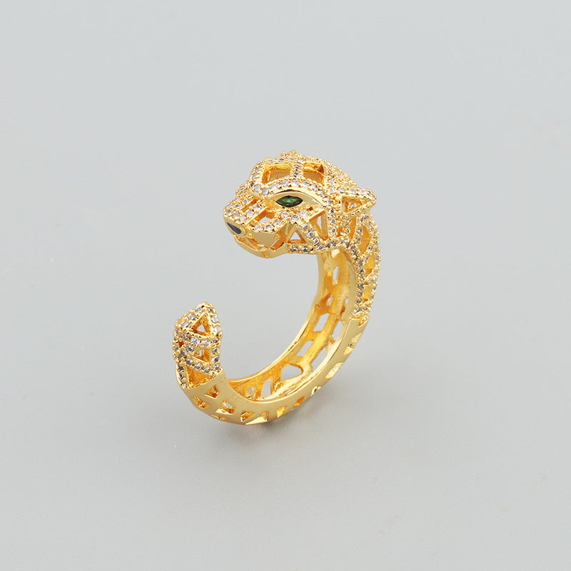 Bague Panthère Femme – Acier Inoxydable Ajustable Dorée, Argentée ou Or Rose